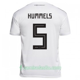 Camisolas de Futebol Alemanha Hummels 5 Equipamento Principal Copa do Mundo 2018 Manga Curta